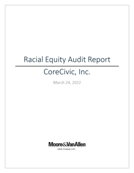 CoreCivic Racial Equity Audit Report
